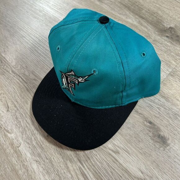 Vintage Florida Marlins Hat Snapback MLB Baseball Green‎ Universal Cap - Picture 10 of 10